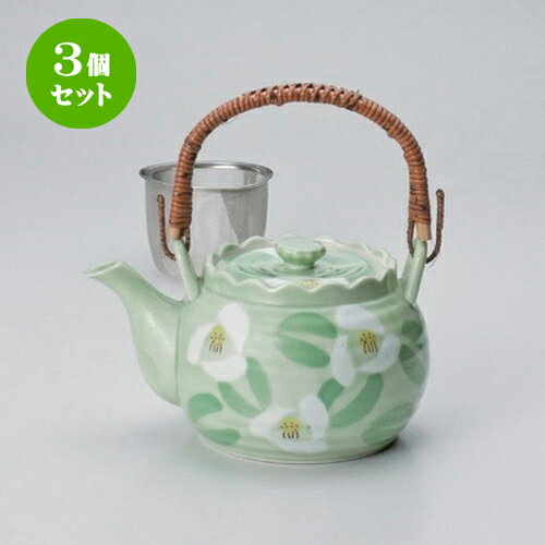 3個セット 有田焼土瓶 /緑山茶花六兵ェU付8号土瓶 [ 1350cc 760g ] | ポット 急須 土瓶 お茶 大きい 一服 まったり 人気 おすすめ 食器 業務用 飲食店 カフェ うつわ 器 おしゃれ かわいい ギフト プレゼント 引き出物 誕生日 贈り物 贈答品 食器セット