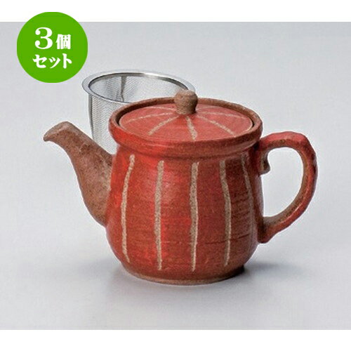 3個セット☆ ポット ☆彫トクサ (赤) ポット (大) (アミ付) [ 500cc 330g ] | 人気 おすすめ 食器 洋食器..