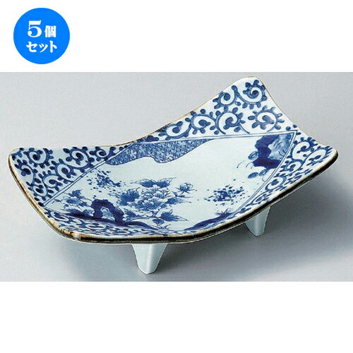 5個セット☆ 楕円鉢 ☆染付岩牡丹まな板9寸高台皿 [ 27.4 x 15.6 x 8.3cm 790g ] | 大きい お皿 大皿 盛り皿 盛皿 人気 おすすめ パスタ皿 パーティー 食器 業務用 飲食店 カフェ うつわ 器 ギフト プレゼント誕生日 贈り物 贈答品 おしゃれ かわいい 食器セット