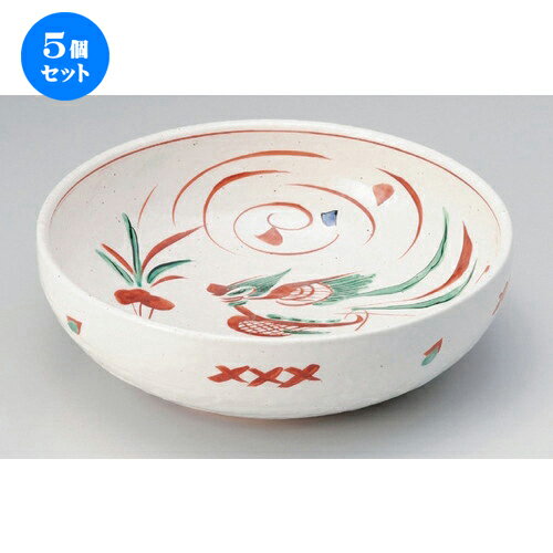 5個セット ☆ 盛鉢 ☆花鳥粉引8.0盛鉢 [ 25 x 7.5cm 1269g ] | 盛り鉢 盛鉢 万能 取り鉢 おすすめ 食器 業務用 飲食店 カフェ うつわ 器 おしゃれ かわいい お洒落 可愛い おしゃれ かわいい お洒落 可愛い 食器セット