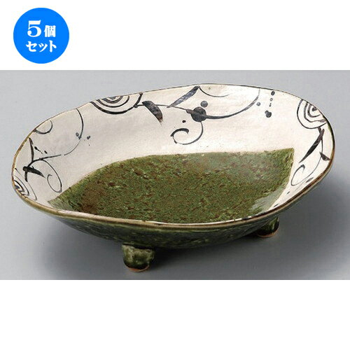 5個セット☆ 楕円鉢 ☆錆ツル草織部鉢 [ 24 x 20.9 x 6.5cm 600g ] | 盛り鉢 盛鉢 万能 取り鉢 おすすめ 食器 業務用 飲食店 カフェ うつわ 器 おしゃれ かわいい お洒落 可愛い おしゃれ かわいい お洒落 可愛い 食器セット