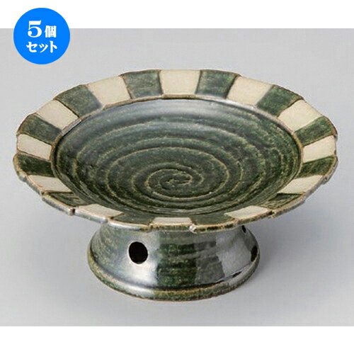 5個セット☆ 向付 ☆織部砂目高台向付 [ 17.5 x 7cm 482g ] | 和食器 鉢 小鉢 ボウル 浅鉢 料亭 ホテル 食器 業務用 飲食店 カフェ うつわ 器 おしゃれ かわいい ギフト プレゼント 内祝い 誕生日 贈り物 贈答品 おすすめ 食器セット