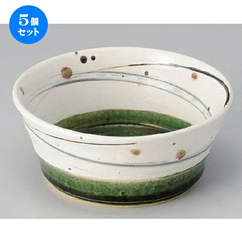 5個セット☆ 向付 ☆織部乱線切立鉢 中 [ 14.8 x 6.4cm 268g ] | 和食器 鉢 小鉢 ボウル 浅鉢 料亭 ホテル 食器 業務用 飲食店 カフェ うつわ 器 おしゃれ かわいい ギフト プレゼント 内祝い 誕生日 贈り物 贈答品 おすすめ 食器セット