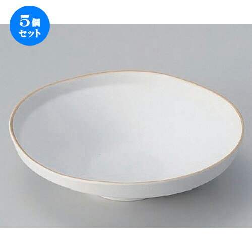 5個セット☆ 向付 ☆渕金白マットたわみ鉢 (小) [ 16.7 x 4.6cm 282g ] | 和食器 鉢 小鉢 ボウル 浅鉢 料亭 ホテル 食器 業務用 飲食店 カフェ うつわ 器 おしゃれ かわいい ギフト プレゼント 内祝い 誕生日 贈り物 贈答品 おすすめ 食器セット