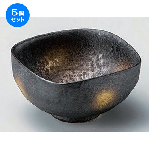 5個セット☆ 小鉢 ☆黒ユズ結晶金彩四方なぶり小鉢 [ 11.5 x 11.5 x 6cm 220g ] | 小鉢 小 小さい 鉢 ボウル 万能 人気 おすすめ 食器 業務用 飲食店 カフェ うつわ 器 おしゃれ かわいい ギフト プレゼント内祝い 結婚祝い 誕生日 贈り物 贈答品 食器セット
