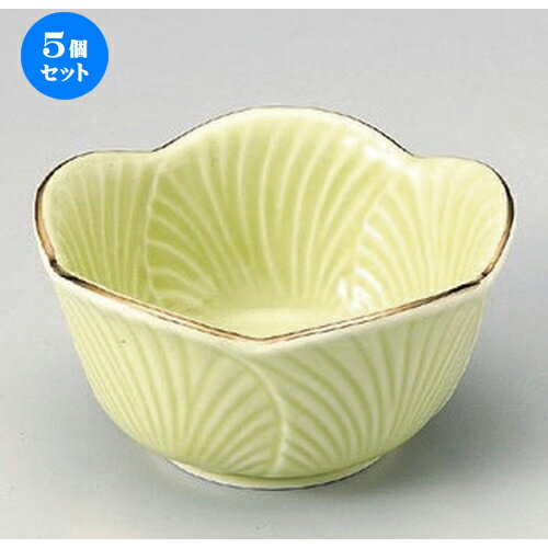 5個セット ☆ 組小鉢 ☆渕金ヒワ葉型小鉢 (大) [ 10 x 5cm 190g ] | 小鉢 小 小さい 鉢 ボウル 万能 人気 おすすめ 食器 業務用 飲食店 カフェ うつわ 器 おしゃれ かわいい ギフト プレゼント内祝い 結婚祝い 誕生日 贈り物 贈答品 食器セット