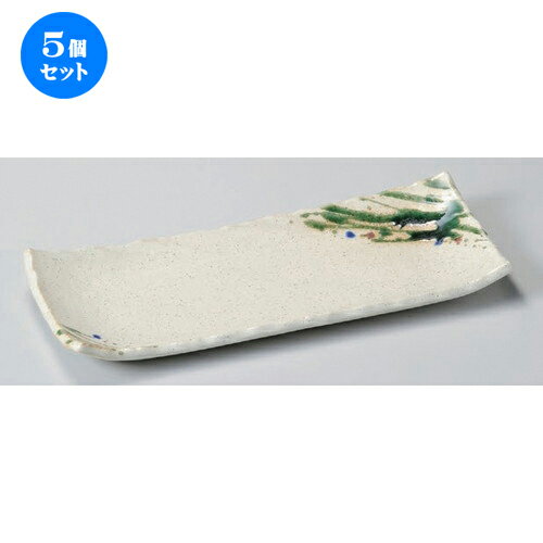 5個セット☆ 細長皿 ☆野の花さんま皿 [ 28.8 x 12.3 x 2.8cm 560g ] 【 料亭 旅館 和食器 飲食店 業務用 】