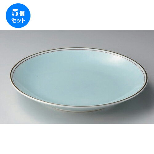 5個セット☆ 有田焼大皿 ☆渕金朱青白磁13号皿 [ 39.5 x 6cm 2600g ] | 大きい お皿 大皿 盛り皿 盛皿 人気 おすすめ パスタ皿 パーティー 食器 業務用 飲食店 カフェ うつわ 器 ギフト プレゼント誕生日 贈り物 贈答品 おしゃれ かわいい 食器セット
