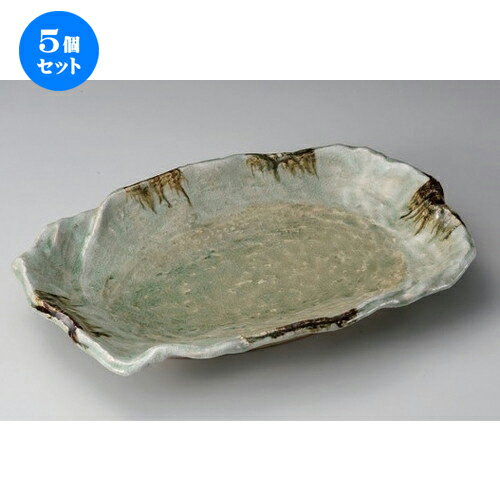 5個セット☆ 萬古焼大皿 ☆砂ビードロ10号変形皿 [ 32 x 22 x 5.5cm 1140g ] | 大きい お皿 大皿 盛り皿 盛皿 人気 おすすめ パスタ皿 パーティー 食器 業務用 飲食店 カフェ うつわ 器 ギフト プレゼント誕生日 贈り物 贈答品 おしゃれ かわいい 食器セット