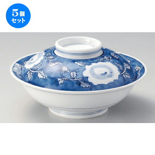 5個セット☆ 平蓋向 ☆一珍山茶花8.0骨ムシ [ 24.8 x 12cm 1190g ] | 煮物 料亭 旅館 割烹 碗 人気 おすすめ 食器 業務用 飲食店 カフェ うつわ 器 おしゃれ かわいい ギフト プレゼント 引き出物 誕生日 贈り物 贈答品 食器セット