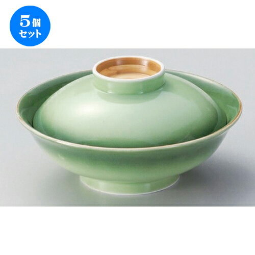 5個セット☆ 平蓋向 ☆緑彩平蓋向 [ 16.5 x 8.7cm 525g ] | 煮物 料亭 旅館 割烹 碗 人気 おすすめ 食器 業務用 飲食店 カフェ うつわ 器 おしゃれ かわいい ギフト プレゼント 引き出物 誕生日 贈り物 贈答品 食器セット
