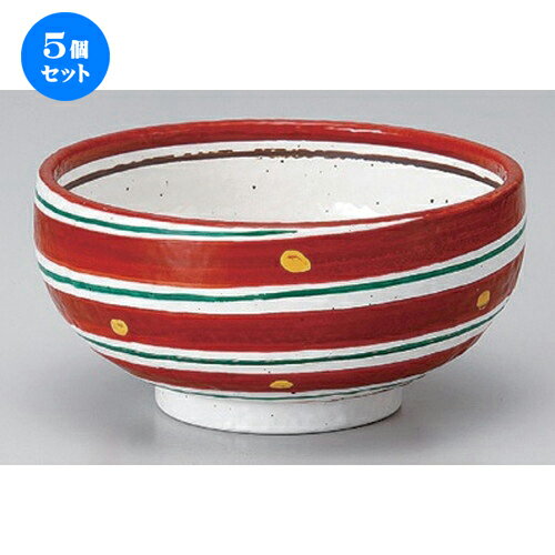 5個セット ☆ シリーズ丼 ☆赤絵二色渦5.5高浜丼 [ 17 x 8.5cm 725g ] | お好み丼 丼ぶり カフェ丼 鉢 ラーメン そば うどん ボウル 食器 業務用 飲食店 カフェ うつわ 器 おしゃれ かわいい ギフト プレゼント 誕生日 贈り物 贈答品 食器セット