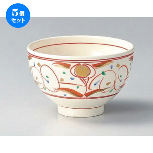 5個セット☆ 多用碗 ☆赤絵華紋4.0丼 [ 12.4 x 7.7cm 300g ] | 多用丼 サラダ 麺類 スープ 食器 業務用 飲食店 カフェ うつわ 器 おしゃれ かわいい お洒落 可愛い ギフト プレゼント 引き出物 内祝い 結婚祝い 誕生日 贈り物 贈答品 おすすめ 食器セット