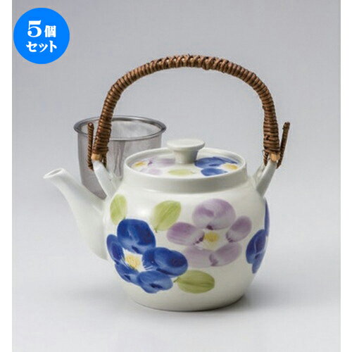 5個セット 有田焼土瓶 /二色回リ花U付8号土瓶 [ 1400cc 735g ] | ポット 急須 土瓶 お茶 大きい 一服 まったり 人気 おすすめ 食器 業務用 飲食店 カフェ うつわ 器 おしゃれ かわいい ギフト プレゼント 引き出物 誕生日 贈り物 贈答品 食器セット
