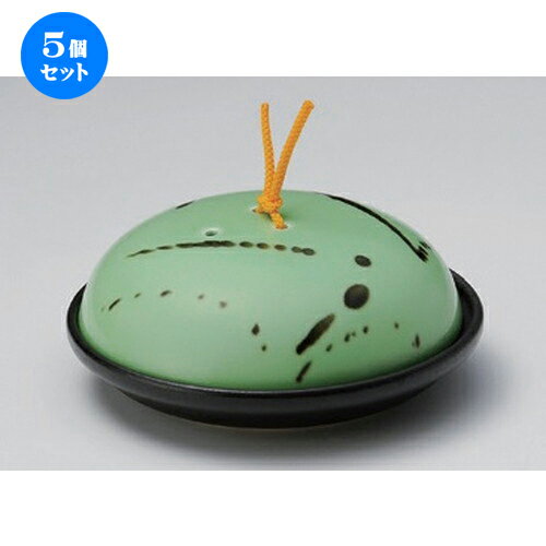 5個セット☆ 会席鍋 ☆ヒワ釉黒飛ばし陶板鍋 (大) [ 18.5 x 7.7cm 800g ] | 人気 おすすめ 食器 洋食器 業務用 飲食店 カフェ うつわ 器 おしゃれ かわいい ギフト プレゼント 誕生日 食器セット