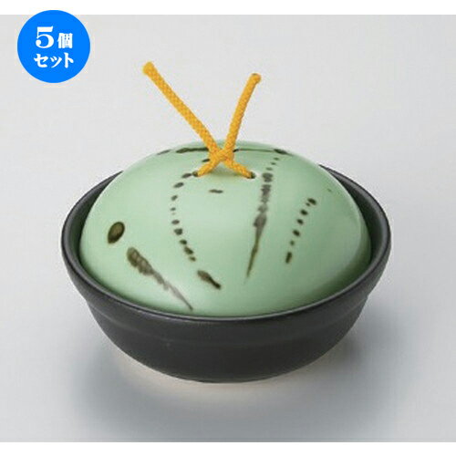 5個セット☆ 会席鍋 ☆ヒワ釉黒飛ばし会席鍋 (大) [ 15.8 x 8.6cm 640g ] | 人気 おすすめ 食器 洋食器 業務用 飲食店 カフェ うつわ 器 おしゃれ かわいい ギフト プレゼント 誕生日 食器セット