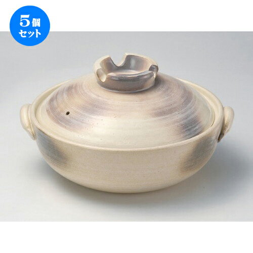 5個セット☆ 萬古焼土鍋 ☆カスミ志野7号鍋 [ 25.5 x φ22.5 x 13cm 1750g ] | 人気 おすすめ 食器 洋食器 業務用 飲食店 カフェ うつわ 器 おしゃれ かわいい ギフト プレゼント 誕生日 食器セット