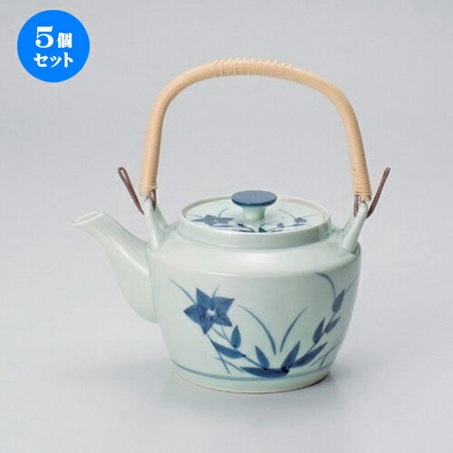 5個セット 有田焼土瓶 /青磁桔梗M6号土瓶 [ 1000cc 530g ] | ポット 急須 土瓶 お茶 大きい 一服 まったり 人気 おすすめ 食器 業務用 飲食店 カフェ うつわ 器 おしゃれ かわいい ギフト プレゼント 引き出物 誕生日 贈り物 贈答品 食器セット