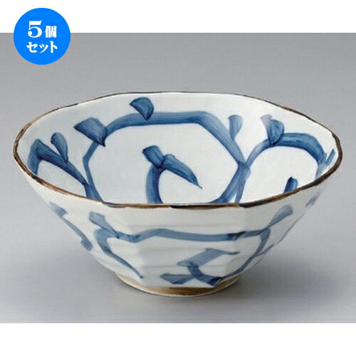 5個セット☆ ラーメン鉢 ☆面取リ唐草5.5丼 [ 15.9 x 7.8cm 404g ] | 丼 丼ぶり どんぶり ラーメン チャーハン 人気 おすすめ 食器 中華 飯店 中華食器 業務用 飲食店 カフェ うつわ 器 おしゃれ かわいい ギフト プレゼント 引き出物 誕生日 贈り物 贈答品 食器セット