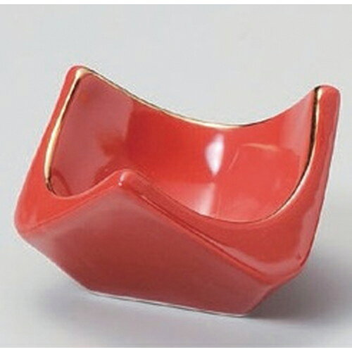 Other - 赤釉金線三角小付 [ 8.2 x 4.7cm 110g ] | 和食器 鉢 小鉢 ボウル 料亭 ホテル 食器 業務用 飲食店 カフェ うつわ 器 おしゃれ かわいい ギフト プレゼント 内祝い 誕生日 贈り物 贈答品 おすすめ