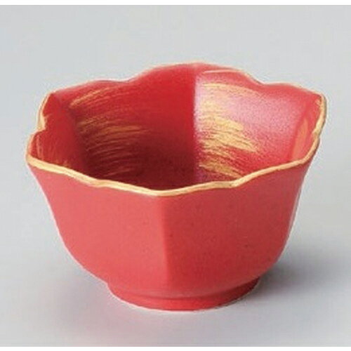 赤釉金彩刷毛目渦ゆり型小付 [ 8.5 x 8.5 x 4.8cm 100g ] | 和食器 鉢 小鉢 ボウル 料亭 ホテル 食器 業務用 飲食店 カフェ うつわ 器 おしゃれ かわいい ギフト プレゼント 内祝い 誕生日 贈り物 贈答品 おすすめ