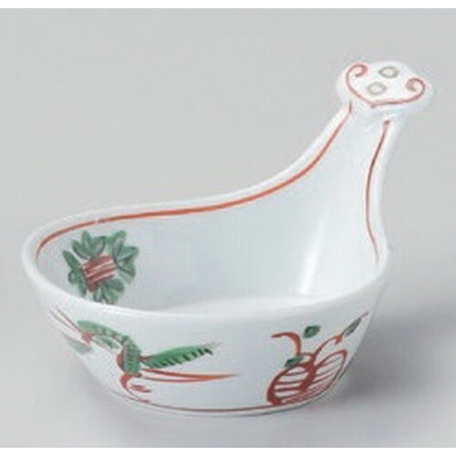 赤絵ビワ型小付 [ 12.5 x 8.4 x 5.8cm 267g ] | 和食器 鉢 小鉢 ボウル 料亭 ホテル 食器 業務用 飲食..