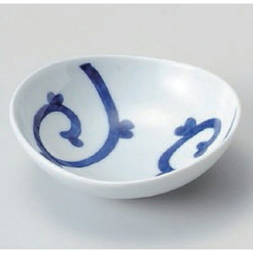 Oval Dishes - 唐草楕円小付 [ 8 x 7.5 x 2cm (50cc) 60g ] | 和食器 鉢 小鉢 ボウル 料亭 ホテル 食器 業務用 飲食店 カフェ うつわ 器 おしゃれ かわいい ギフト プレゼント 内祝い 誕生日 贈り物 贈答品 おすすめ