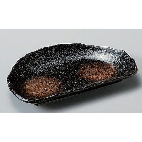 5個セット☆ 楕円皿 ☆黒油滴半月焼物皿 [ 21 x 13.2 x 2.5cm 367g ] | オーバルプレート 楕円皿 人気 おすすめ パスタ皿 フルーツ皿 食器 業務用 飲食店 カフェ うつわ 器 おしゃれ かわいい ギフト プレゼント 誕生日 贈り物 贈答品