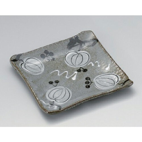 山帰来正角前菜皿 [ 18 x 18 x 2.5cm 460g ] | グレー 柄 おつまみ 角 角皿 スクエア 食器 業務用 飲食店 カフェ うつわ 器 おしゃれ かわいい ギフト プレゼント 引き出物 内祝い 結婚祝い 誕生日 贈り物 贈答品 おすすめ 人気