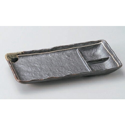 鉄釉一珍ライン串皿(小) [ 22 x 12.1 x 2.5cm 379g ] | 焼肉 ビュッフェ タレ入れ 人気 おすすめ 食器 業務用 飲食店 カフェ うつわ 器 おしゃれ かわいい ギフト プレゼント 引き出物 誕生日 贈り物 贈答品のサムネイル