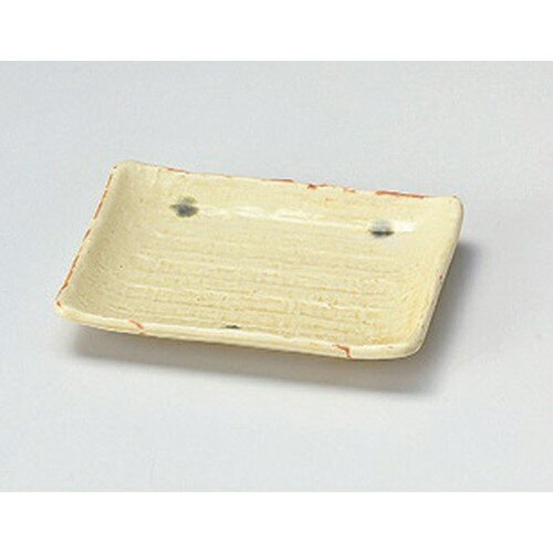 ☆ 小皿 ☆黄瀬戸織部角小皿 [ 10.5 x 8 x 1.6cm 85g ] [ 料亭 旅館 和食器 飲食店 業務用 ]