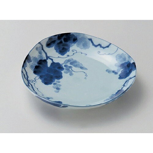Other - ☆ 組小皿 ☆藍染ぶどう三角3.5皿 [ 12 x 2.5cm 148g ] [ 料亭 旅館 和食器 飲食店 業務用 ]