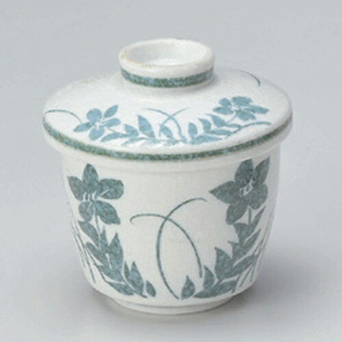 5個セット むし碗 /グリン桔梗ムシ (蓋付) [ 8 x 9cm (220cc) 256g ] | 茶碗蒸し ちゃわんむし 蒸し器 寿司屋 碗 むし碗 食器 業務用 飲食店 おしゃれ かわいい ギフト プレゼント 引き出物 誕生日 贈り物 贈答品