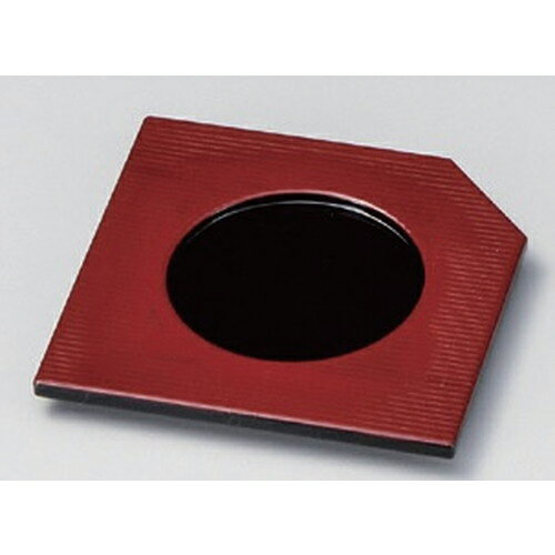 黒渕朱隅切千筋むし受皿(ABS) [ 10 x 10cm 70g ] | 茶碗蒸し ちゃわんむし 蒸し器 寿司屋 碗 むし碗 食..