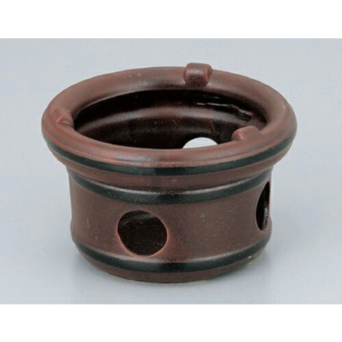 ☆ 会席鍋 ☆七輪風丸コンロ (茶) [ 14.3 x 9cm 513g ] | こげ茶 ブラウン おすすめ 人気 食器 業務用 飲..