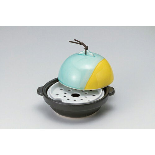 ☆ 会席鍋 ☆染付ドーム型鍋・蒸シ器 (目皿付) [ 18 x 16 x 13cm 910g ] | 灰色 青 グレー ブルー 耐熱 おすすめ 人気 食器 業務用 飲食店 カフェ うつわ 器[ 料亭 旅館 和食器 飲食店 業務用 ]