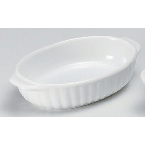 ホワイト両手楕円グラタン [ 18 x 11 x 4cm 360g ] | グラタン スープ ドリア アヒージョ シチュー 人..