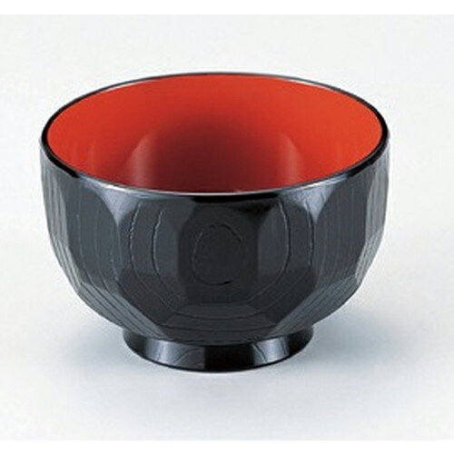 Metallic - ［TA］3.6寸亀甲木目汁椀 黒内朱 [ 10.9 x 7cm (380cc) 82g ] | 汁椀 お椀 スープ 日本食 パーティ おすすめ 人気 食器 業務用 飲食店 カフェ うつわ 器 おしゃれ かわいい お洒落 ギフト プレゼント 引き出物 内祝い 結婚祝い 誕生日 贈り物 贈答品