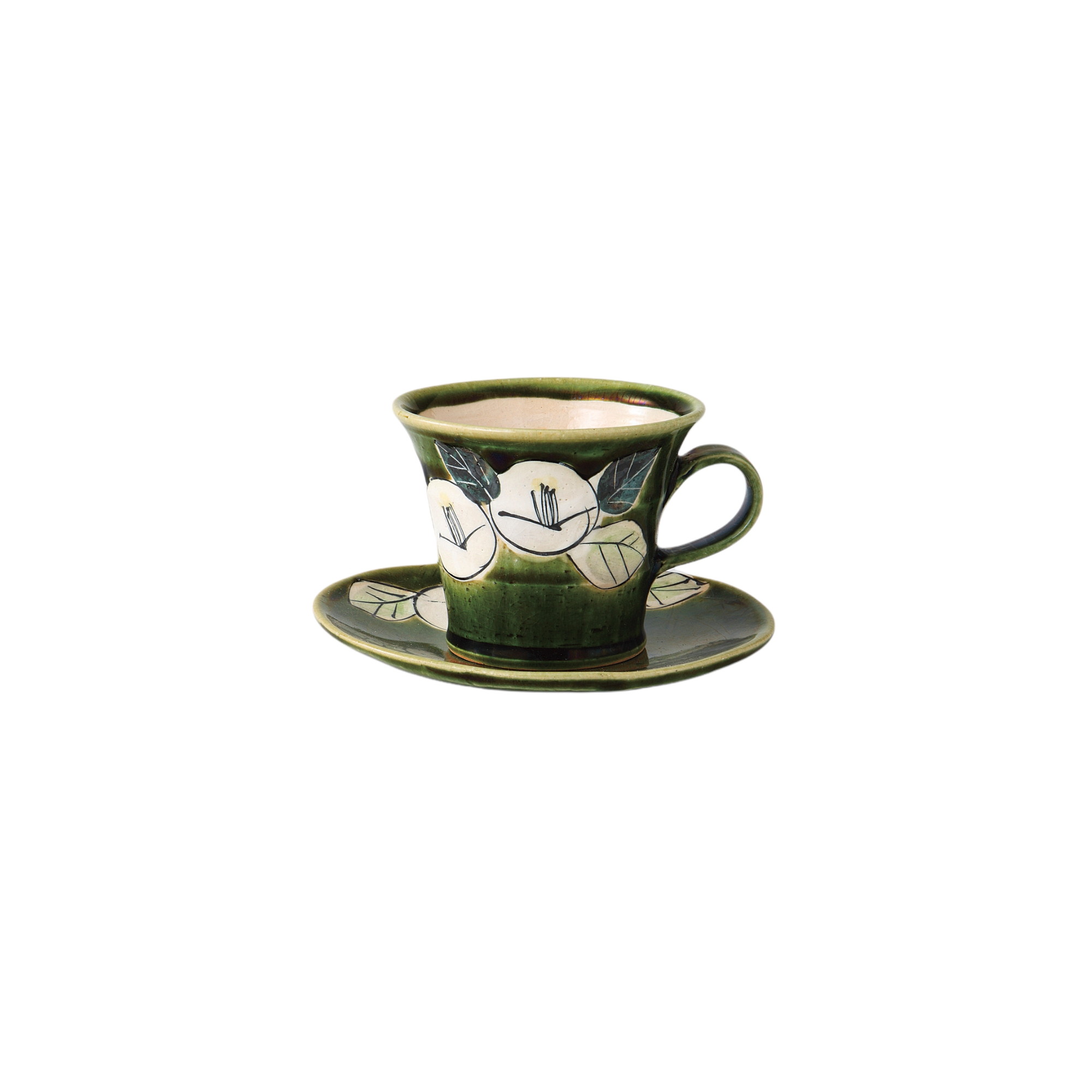 織部椿碗皿 [品：碗×1／9×10.8×7.3cm、皿×1／13.5×12.3×1.2cm 箱：17×17×9cm] | ギフト プレゼント 贈り物 贈答品 結婚祝い 引き出物 内祝い 誕生日