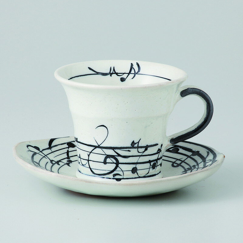 碗皿 メロディー コーヒー碗皿 [品：碗x1/R9.1x7.5cm 皿x1/15x13.3x2.2cm 箱：15.7x15.7x8.5cm] 460g ..