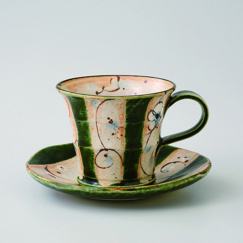 碗皿 まほろば織部碗皿 [品：碗x1/R8.8x7.5cm 皿x1/R14.5x13cm 箱：16x16x9.5cm] 400g ボール箱 美濃焼..