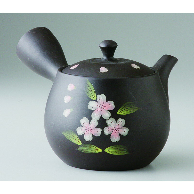 急須 黒泥桜急須 [品：急須x1/380cc 箱：15.5x15.5x9.5cm] 500g 貼箱 常滑焼 【食器 引出物 内祝い お..