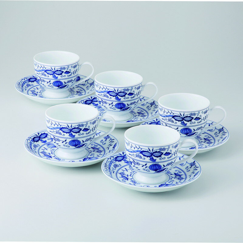 碗皿 オリエンタル コーヒーセット [品：碗x5/R8x7cm 受皿x5/R14.7x2.4cm 箱：31x24.5x9cm] 1700g 化粧..