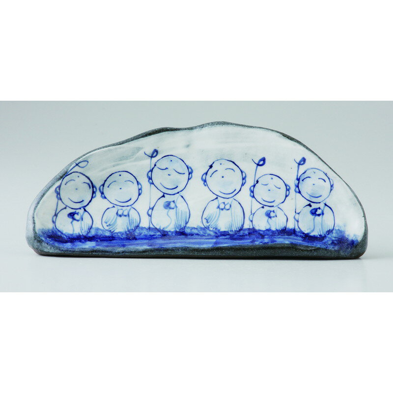 縁起物 置き地蔵様六人 [品：地蔵六人x1/16x6cm 箱：13.5x11.5x6cm] 340g 貼箱 美濃焼 【食器 引出物 ..