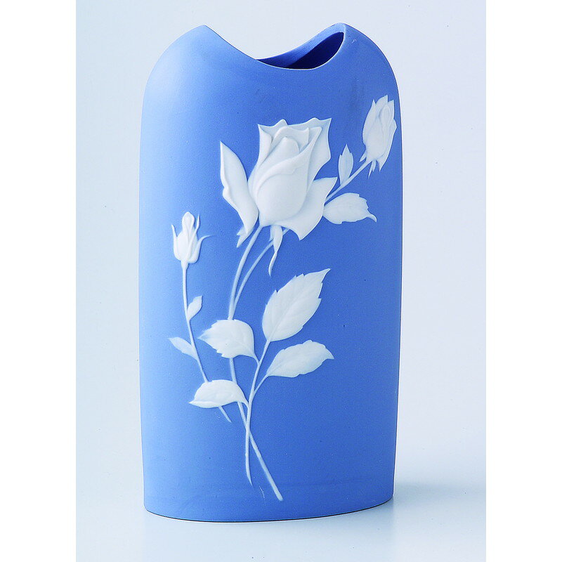 花瓶 カメオバラロング花瓶 品：花瓶x1/14x9x25cm 箱：26x15.5x10cm 1010g 貼箱 美濃焼 【食器 引出物 内祝い おしゃれ】