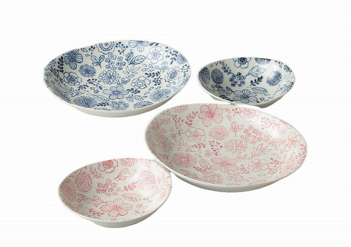 フルール　カレー＆サラダペアー [品：カレー皿×2／22.6×19.4cm×4.8cm サラダ鉢×2／15.2×13.3×4.4cm] | 敬老の日 父の日 母の日 バースディ(お誕生日) 成人祝い 入学祝い 就職祝い プレゼント ギフト(3)