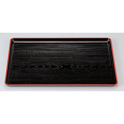 お盆 一休木目盆黒天朱尺5寸 ノンスリップ加工 [45.4 x 31.6 x 2cm] ABS樹脂 (7-37-3) | お盆 トレー トレイ おぼん 食器 業務用 配膳 プレゼント ギフト 結婚祝い 引き出物 内祝い 開店祝い 退職祝い せともの 瀬戸物 贈答品 贈り物 人気 通販