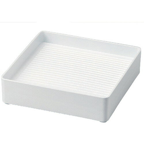盛器 肉・野菜入れ皿白塗 エンボス加工、PAT．P 洗浄機可 [23.7 x 23.7 x 6cm] 耐熱ABS樹脂 食洗機可 (7-574-2) 【料亭 旅館 和食器 飲食店 業務用】