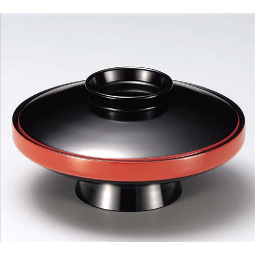 お椀 5.5寸駒型煮物椀黒渕朱 [16φ x 8.2cm] 熱硬化性樹脂(メラミンまたはユリア樹脂) (7-272-5) | 小吹..