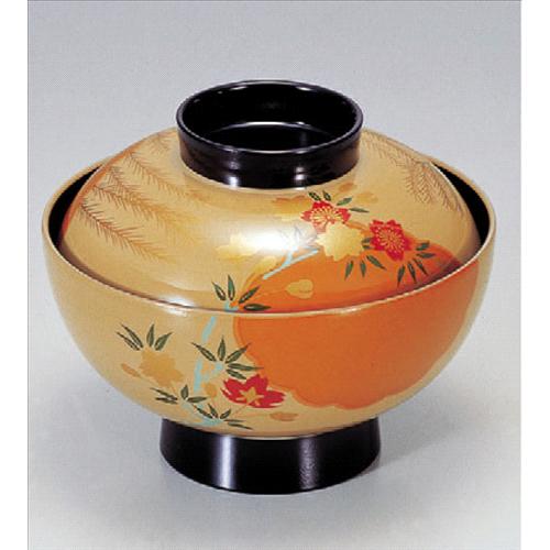 お椀 御殿吸椀クリーム柳秋草 SH塗 洗浄機可 [12φ x 10cm] 耐熱ABS樹脂 食洗機可 (7-212-16) 【料亭 旅館 和食器 飲食店 業務用】